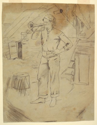 Mann mit Zouavenmütze von Winslow Homer