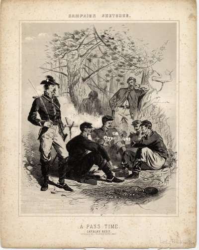Zeitvertreib: Kavallerie-Rast, Kampagnenskizzen von Winslow Homer