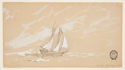 Schoner mit drei Dories von Winslow Homer