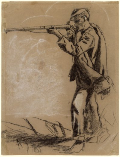 Soldat, der zielt [recto] von Winslow Homer