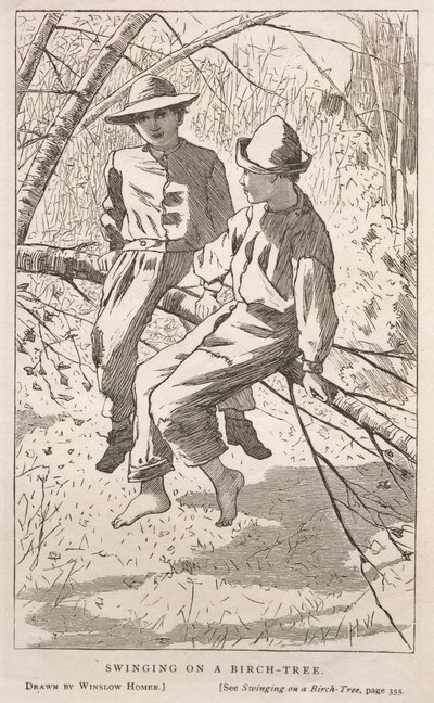 Schaukeln in einer Birke, 1867 von Winslow Homer