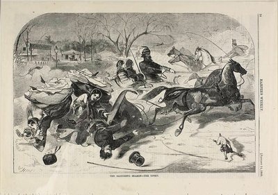 Die Schlittenfahrtsaison—der Umsturz von Winslow Homer