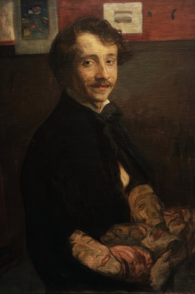 Selbstporträt mit Masken von Wojciech Weiss