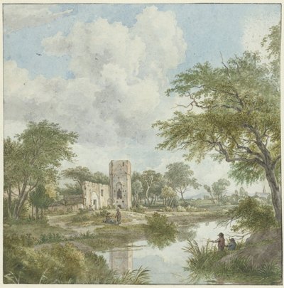 Landschaft mit Burgruine von Wybrand Hendriks