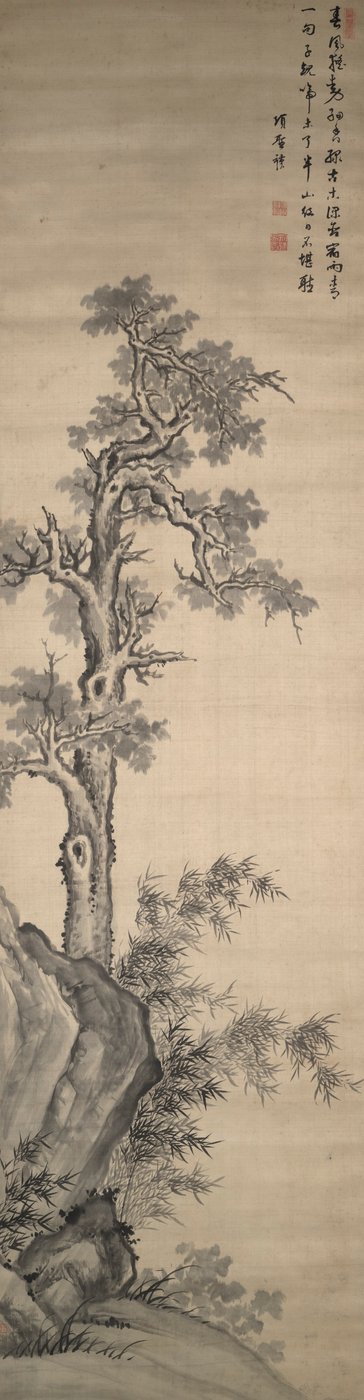 Wutong-Baum, Bambus und Felsen von Xiang Shengmo