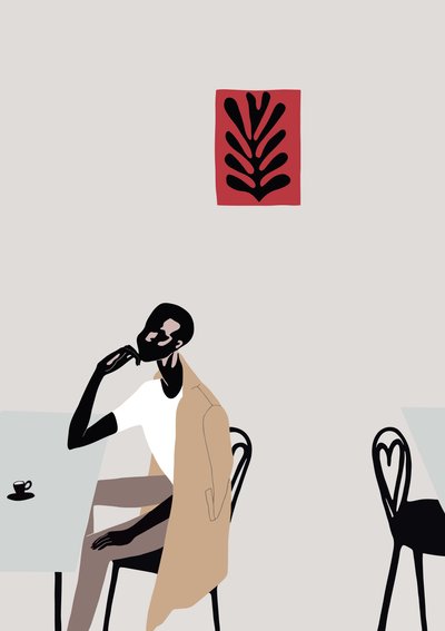 Café-Szene mit Matisse, 2016 von Yi Xiao Chen