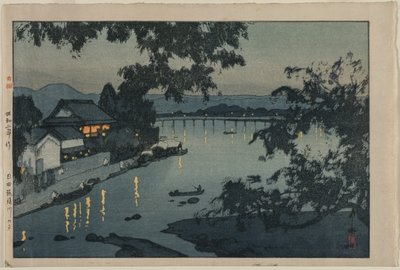 Abend am Chikugo-Fluss von Yoshida Hiroshi