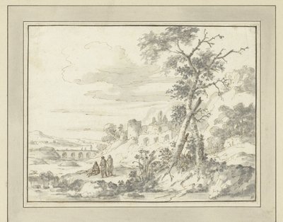Bergige Landschaft mit Ruinen von Zacharias Blijhooft