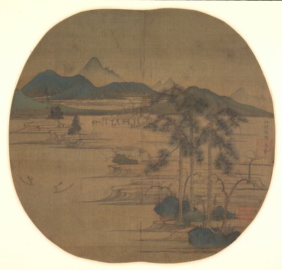 Flussdorf: Freude des Fischers von Zhao Mengfu