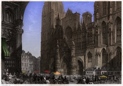 Kathedrale von Rouen, ca. 1850 (Gravur) von . .