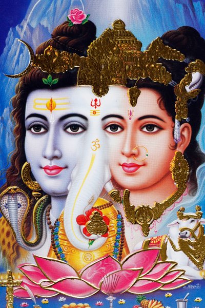 Hindu-Gott Shiva und Göttin Parvathi von . .