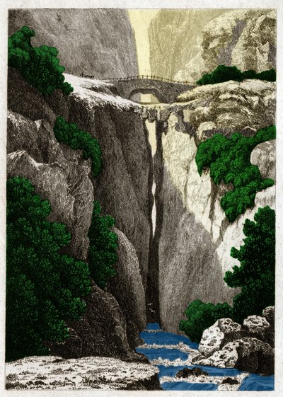 Natürliche Brücken von Icononzo, Kolumbien (Gravur) von . .