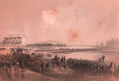 Piemontesische Armee überquert den Fluss Sesia von William Walcutt