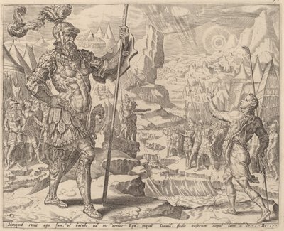 David trifft Goliath von after Maerten van Heemskerck
