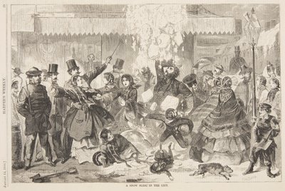 Eine Schneelawine in der Stadt von after Winslow Homer