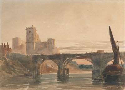 Chepstow Castle von der Brücke von attributed to Peter DeWint
