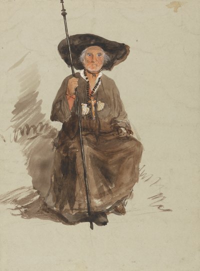 Studie eines Pilgers von attributed to Samuel Palmer