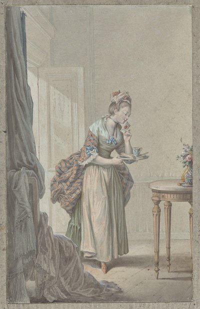 Frau mit einem Brief von attributed to Sigmond Freudeberg