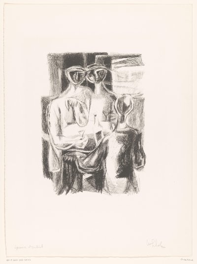 Paar am Tisch von unknown (signed by artist)