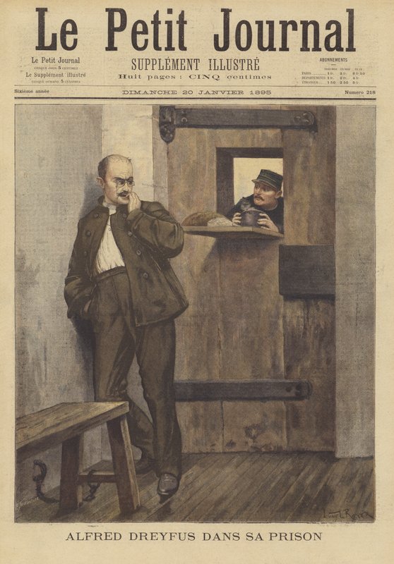 Alfred Dreyfus in seiner Gefängniszelle von French School
