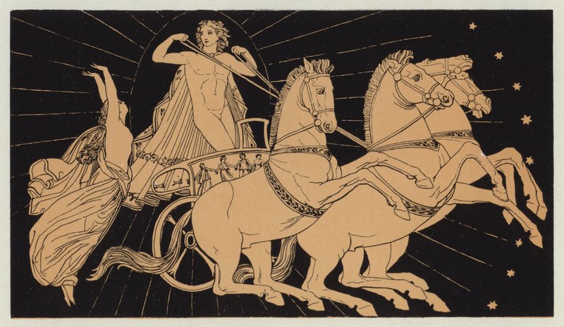 Die Nymphe Lampetia beschwert sich bei Apollo von English School
