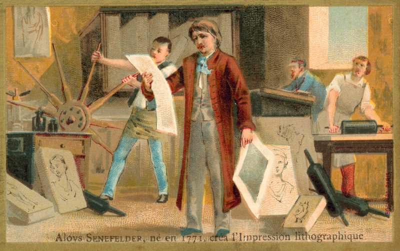 Alois Senefelder, deutscher Erfinder der Lithografie von French School