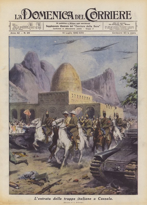 Der Einzug der italienischen Truppen in Kassala von Achille Beltrame