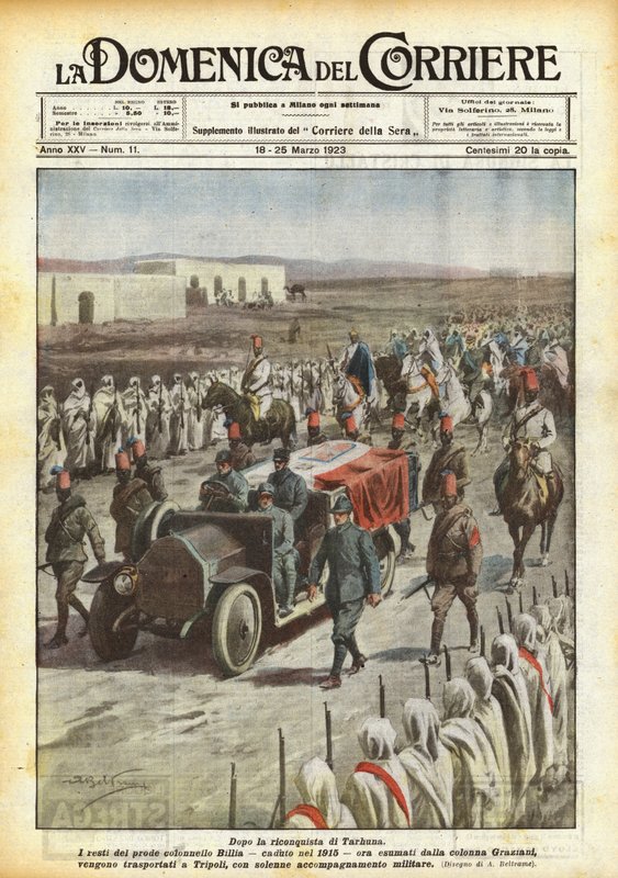 Nach der Rückeroberung von Tarhuna von Achille Beltrame