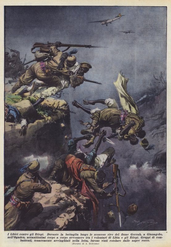 Die Libyer gegen die Äthiopier von Achille Beltrame