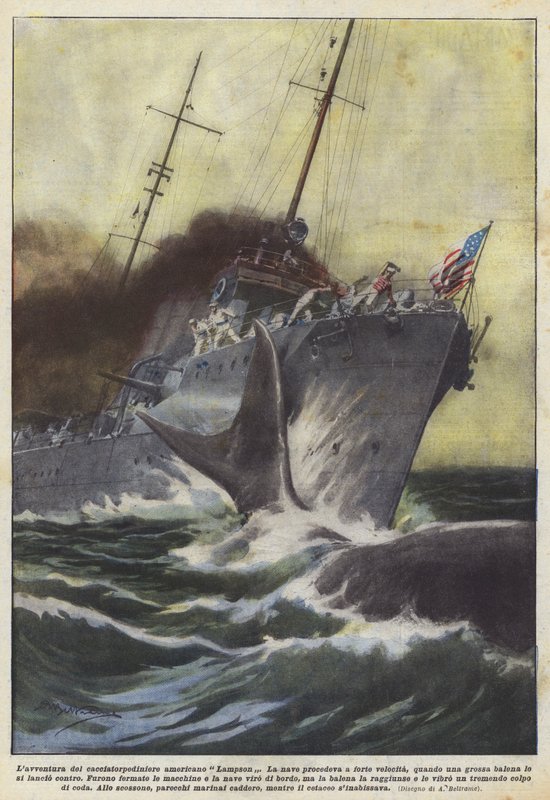 Das Abenteuer des amerikanischen Zerstörers Lampson von Achille Beltrame