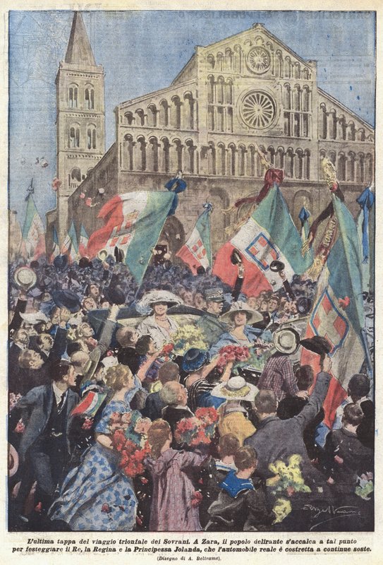 Die letzte Etappe der triumphalen Reise der Souveräne von Achille Beltrame