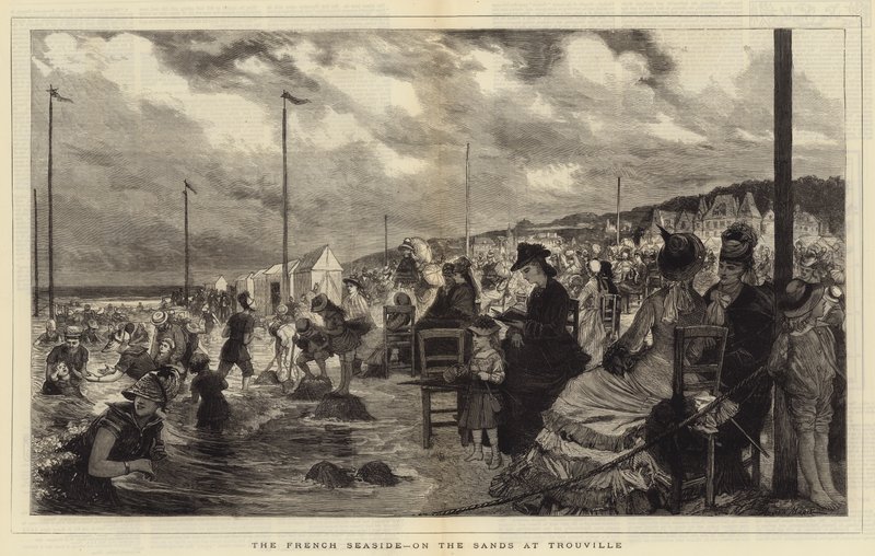 Die französische Küste, am Strand von Trouville von Adrien Emmanuel Marie