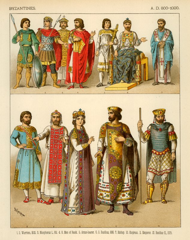 Byzantinische Kostüme 800-1000 n. Chr. von Albert Kretschmer