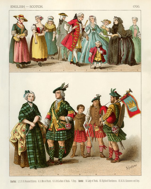 Englische und schottische Kostüme 1700 von Albert Kretschmer