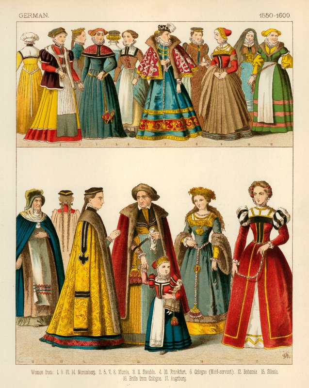 Deutsche Tracht 1550-1600 von Albert Kretschmer