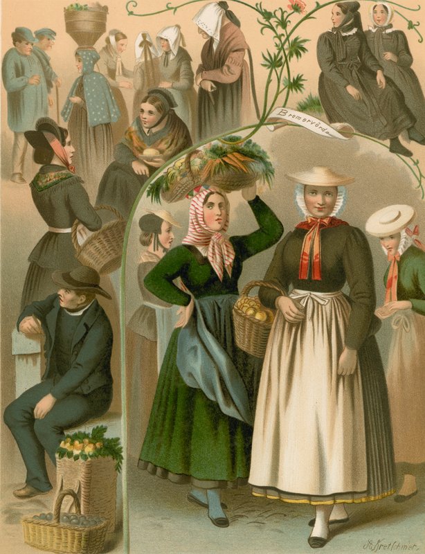 Deutsche Tracht, Umgebung von Hamburg und Bremen von Albert Kretschmer