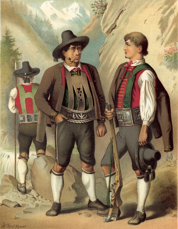 Deutsche Tracht, Tirol, Passeier von Albert Kretschmer