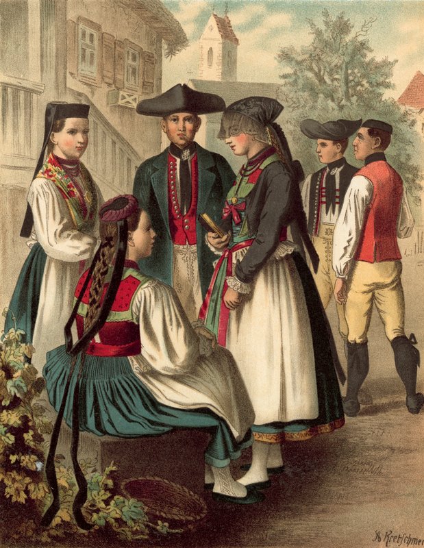 Deutsche Tracht, Württemberg Betzingen von Albert Kretschmer