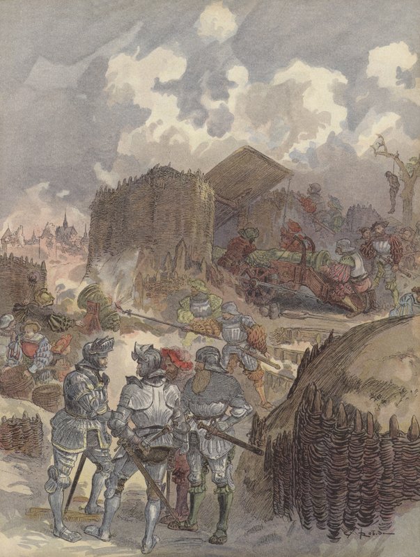 Bayard bei der Belagerung von Mézières von Albert Robida