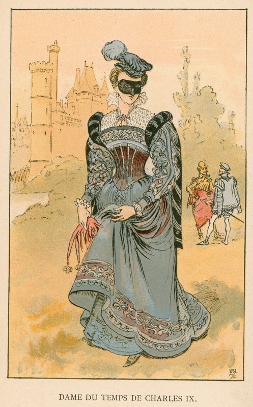 Dame aus der Zeit von Charles IX von Albert Robida