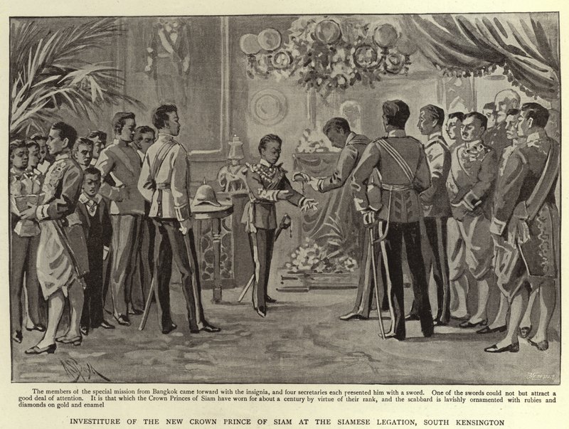 Investitur des neuen Kronprinzen von Siam in der siamesischen Gesandtschaft, South Kensington von Alexander Stuart Boyd