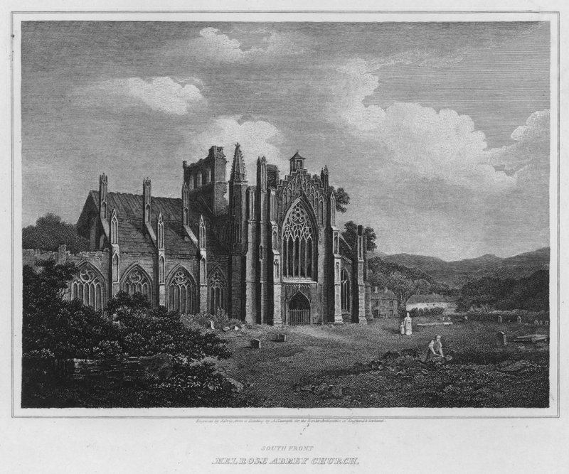 Südfront, Melrose Abbey Church (Stich) von Alexander (after) Nasmyth
