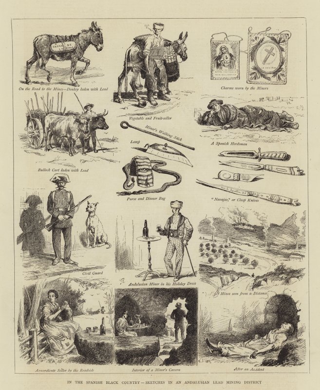 Im Spanischen Schwarzen Land, Skizzen in einem Andalusischen Bleibergbaugebiet von Alfred Chantrey Corbould