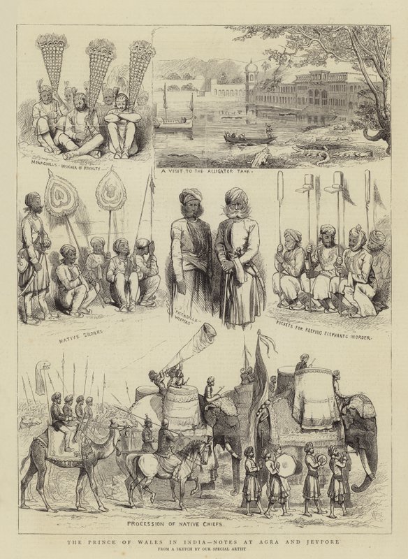Der Prinz von Wales in Indien, Notizen in Agra und Jeypore von Alfred Chantrey Corbould