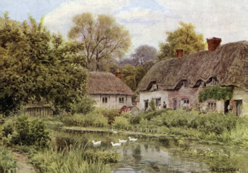 Cottages am See, bei Salisbury, Wilts von Alfred Robert Quinton