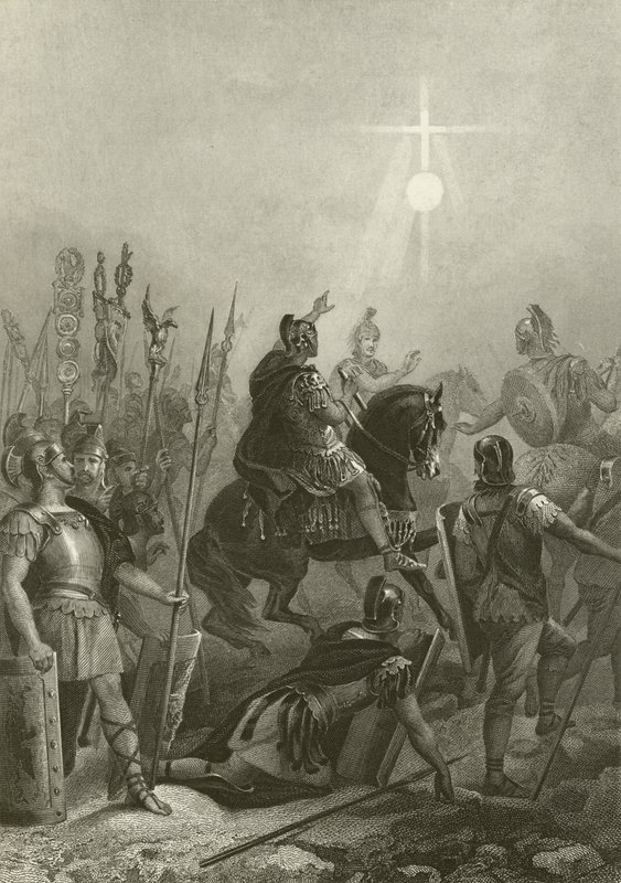 Bekehrung des Kaisers Konstantin, 312 von Alonzo Chappel