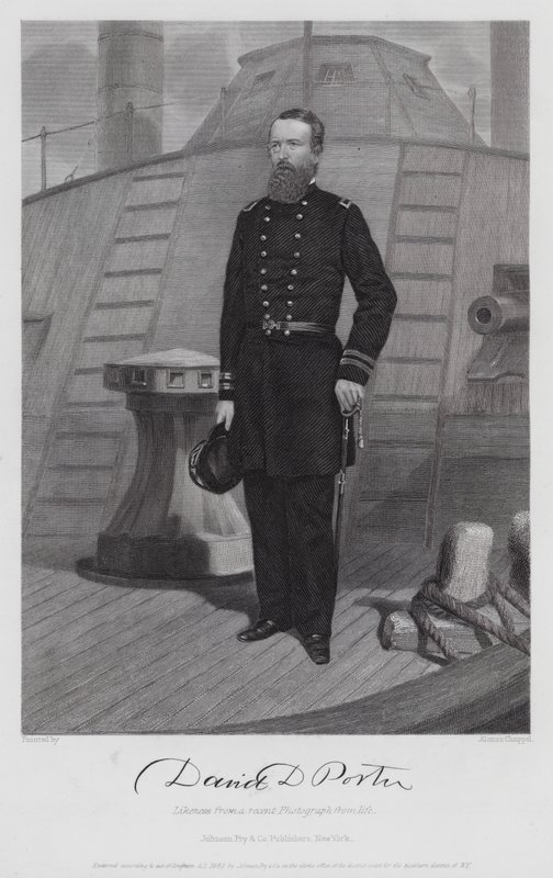David D Porter (Gravur) von Alonzo (after) Chappel