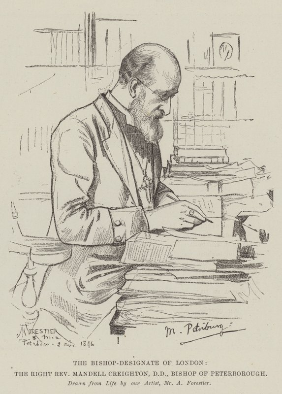 Der designierte Bischof von London, der rechte Reverend Mandell Creighton, DD, Bischof von Peterborough von Amedee Forestier