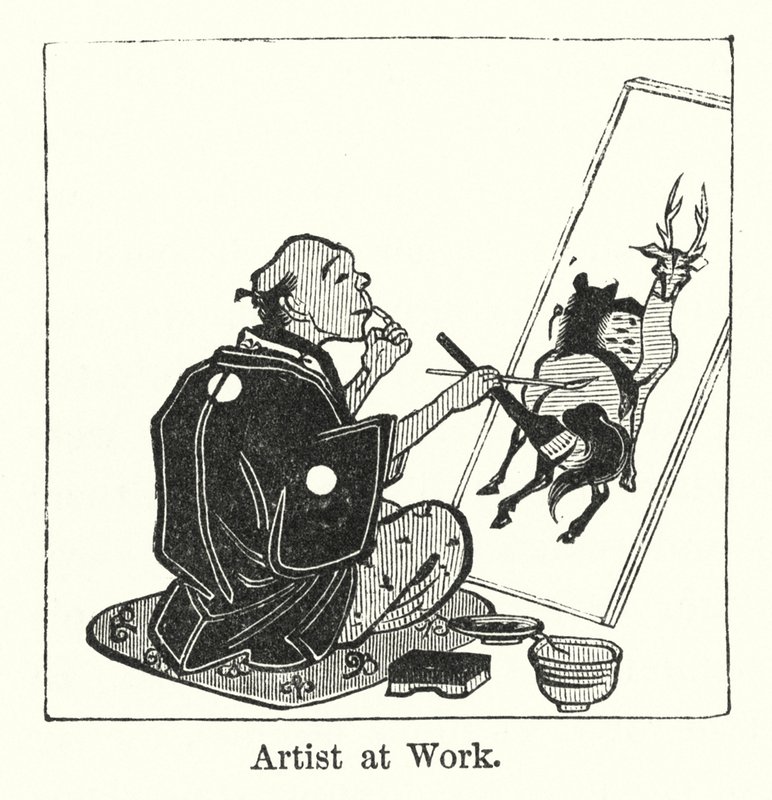 Künstler bei der Arbeit (Gravur) von American School