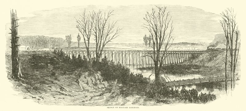 Brücke auf der Militärbahn, März 1865 von American School